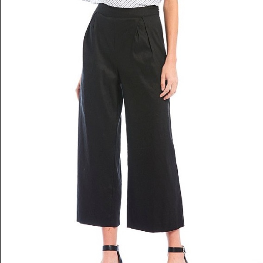 Antonio Melani Black Wide Leg Cropped Trousers